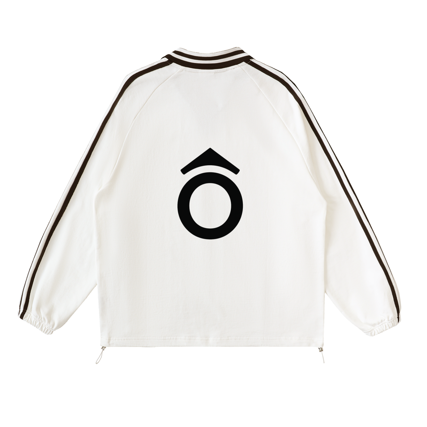 Contrast Striped Lapel Collar Sweatshirt